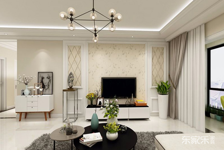 長沙恒大綠洲110平簡歐風(fēng)格裝修案例