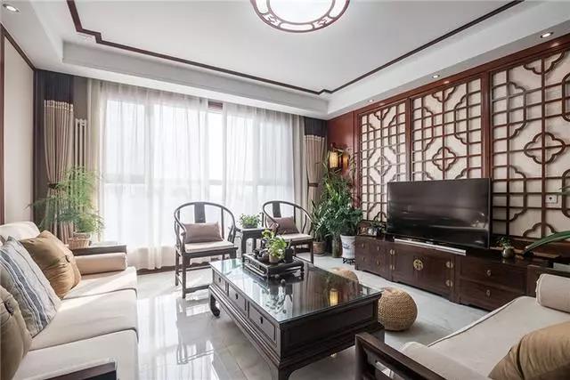 140平中式風(fēng)格裝修案例，一個客廳都美爆了！